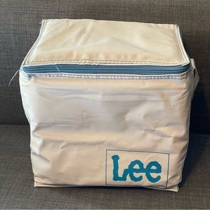 Vintage Lee Jeans Insulated Lunch Sack Bag Gray & Blue